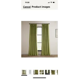 HPD Half Price Drape Heritage Plush Velvet Curtain Panel 50x84 Retro Green